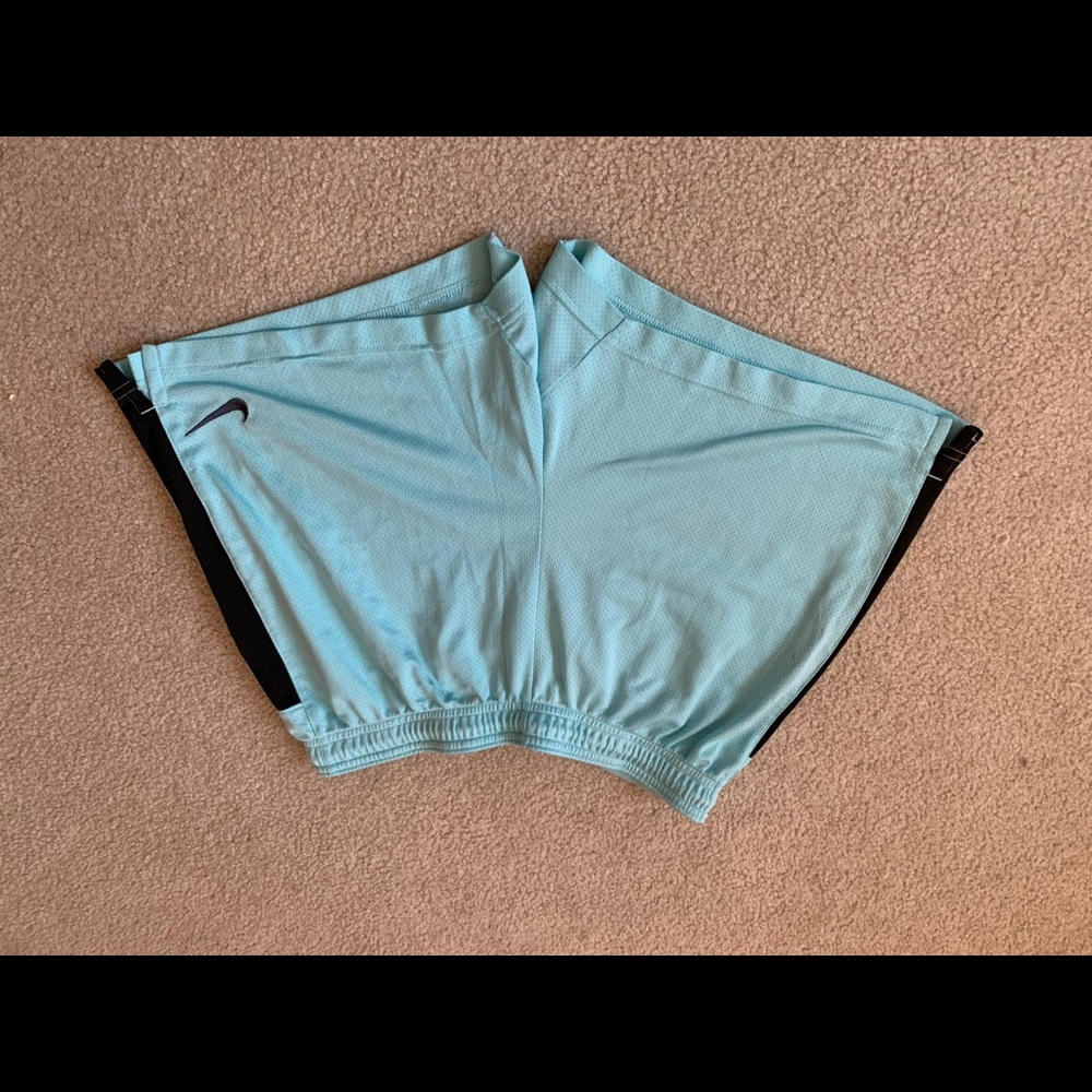Aqua Nike women’s athletic shorts